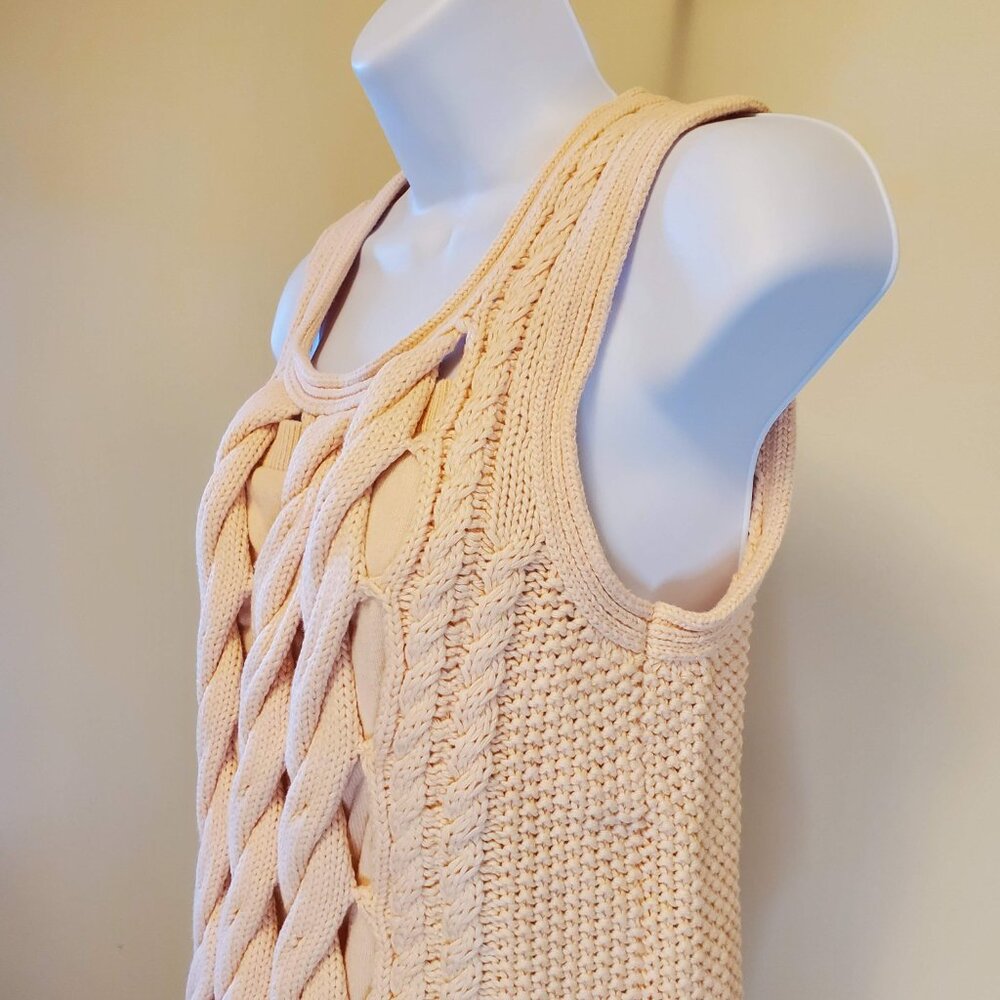 VENUS Peachy Pink Pullover High-Low Sleeveless Sweater Top - S - Picture 3 of 12
